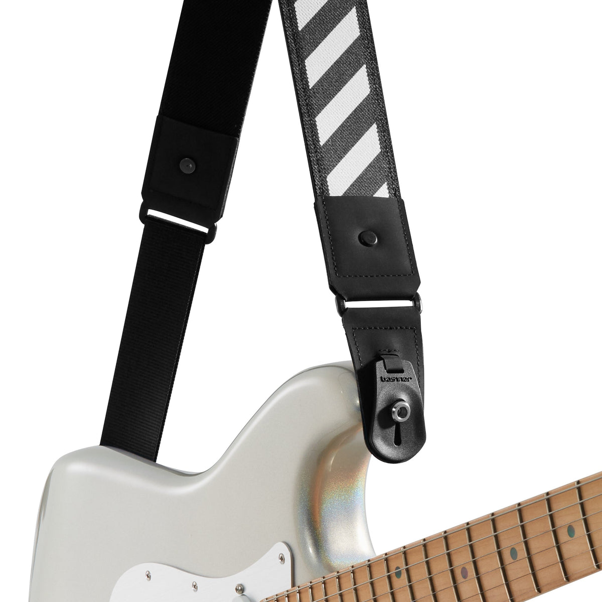 DURA GUITAR STRAP VITALGRIP™ - White Stripes - basiner